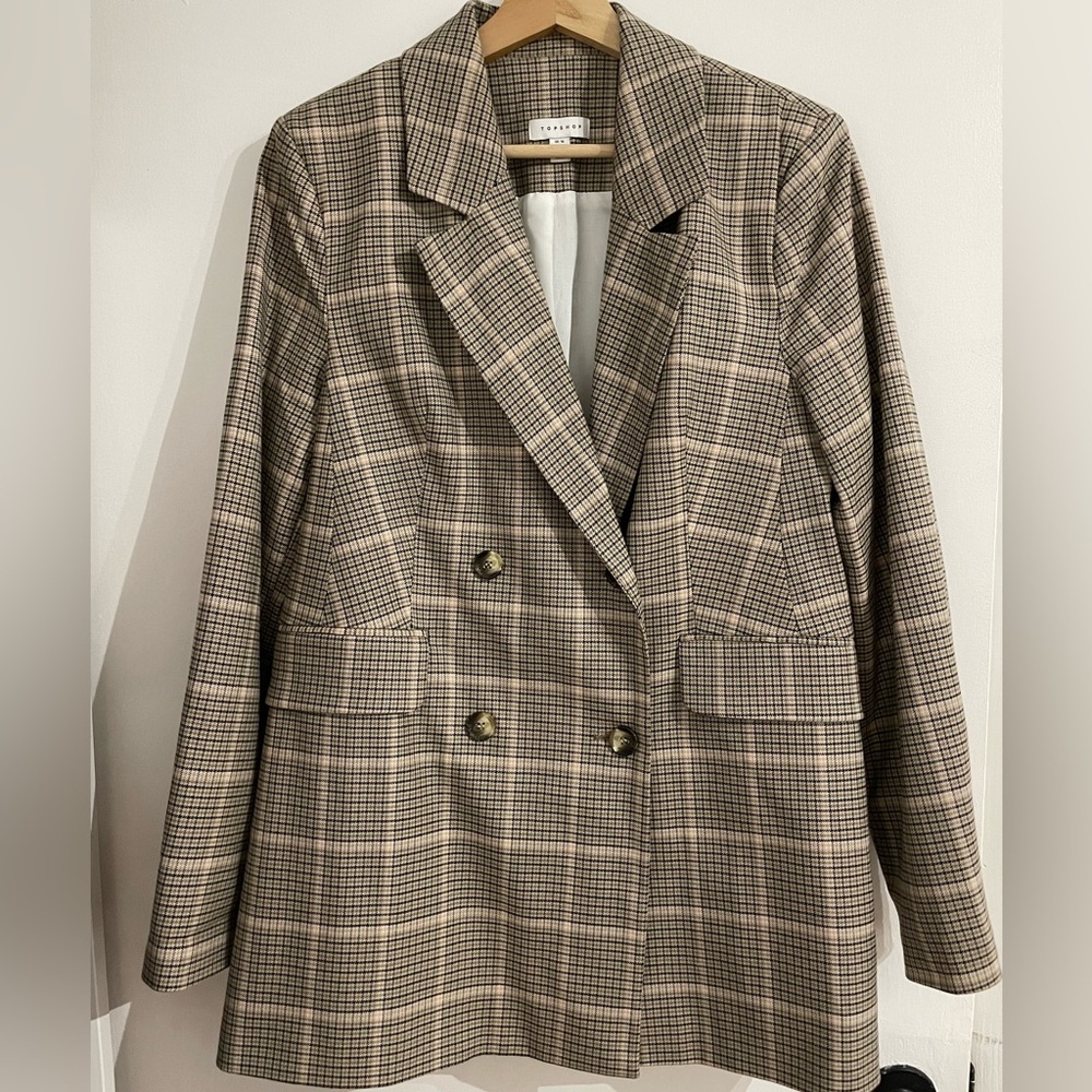TopShop Double Breasted hounds tooth blazer